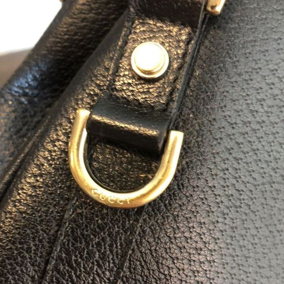 GUCCI Abbey D Ring Black Leather Shoulder Bag Tote Vintage Authentic Pristine - Picture 3 of 17